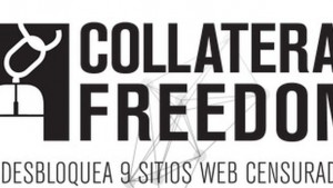Imagen de la campaña Operación Collateral Freedom contra la censura de sitios en países Enemigos de Internet. (RSF)
